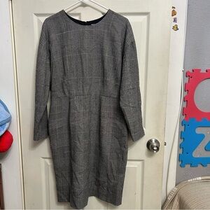 MM Lafleur - "Rosa" Retro 40s Katharine Hepburn Style Houndstooth Dress, sz 12